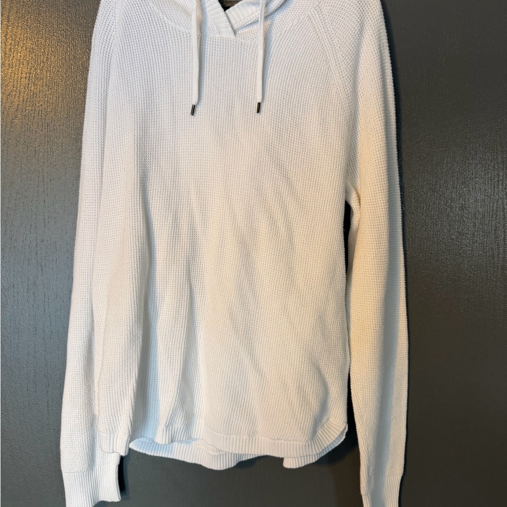 Lauren Ralph Lauren White Waffle-knit Hooded Sweater